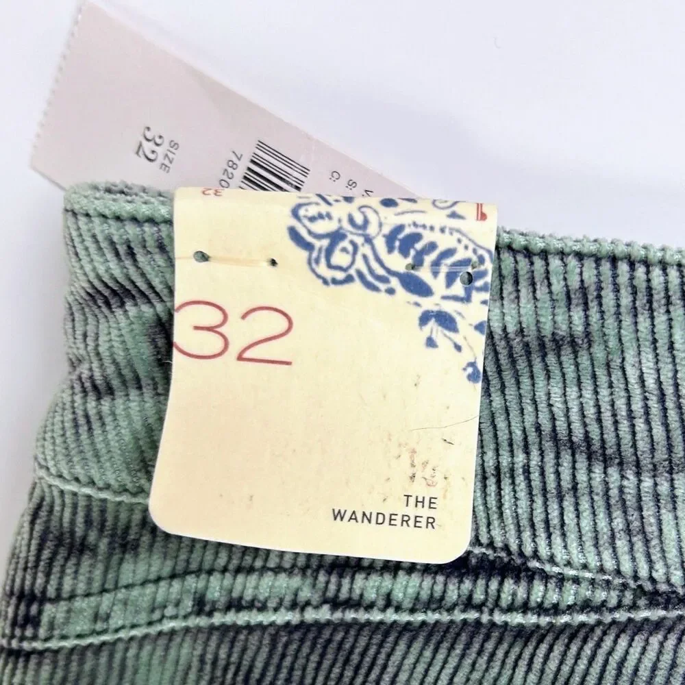 NWT Pilcro Anthropologie The Wanderer Corduroy Cargo Pants Light Green Casual 32 - Picture 11 of 16